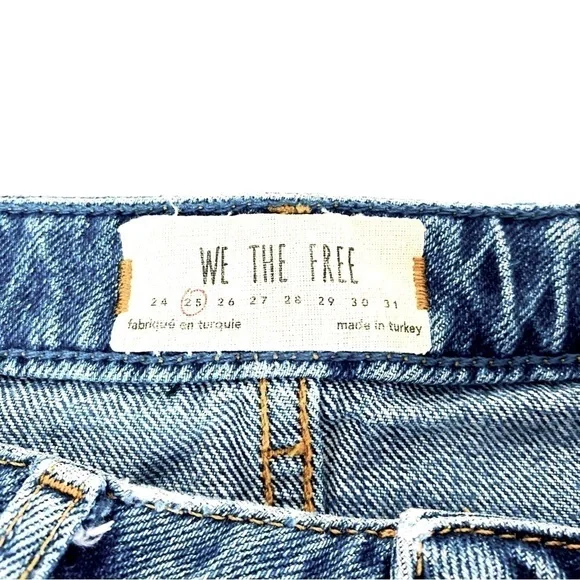 We The Free Breezy A Line Distressed Button Fly Denim Skirt Size 25 - Picture 7 of 9